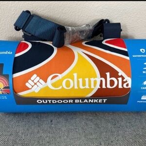 Columbia Blue and Black Outdoor Blanket